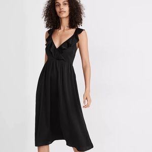 Madewell Ruffle-Front Cross-Back Midi Dress